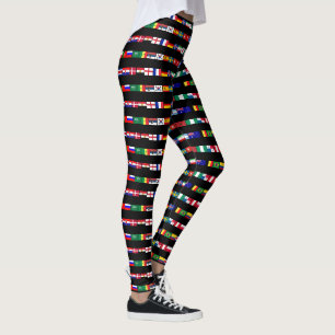 Original FOOTBALL SOCCER TEAM FLAGS 2018 pattern Leggings