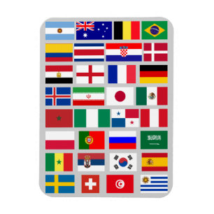 Original FOOTBALL SOCCER TEAM FLAGS 2018 pattern Magnet