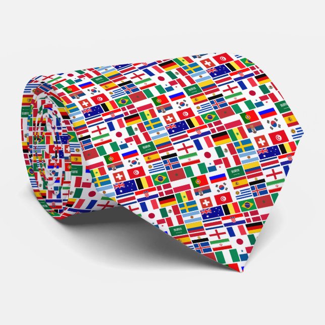 Original FOOTBALL SOCCER TEAM FLAGS 2018 pattern Tie (Rolled)