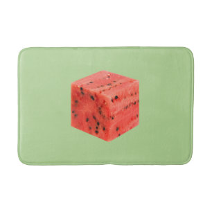 Original Fresh Sweet Red Watermelon Food Cube Bath Mat