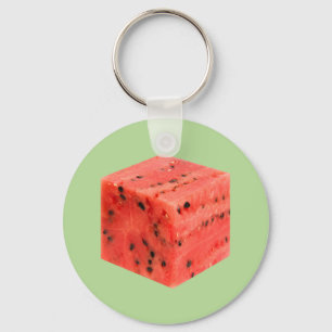 Original Fresh Sweet Red Watermelon Food Cube Key Ring