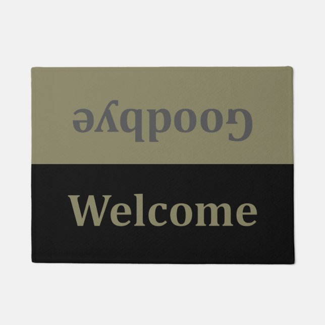Original fun custom Welcome, Goodbye… Doormat (Front)