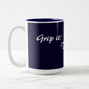 original fun text rhyming drinking slogan Two-Tone coffee mug
