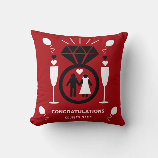 Original Funny Engagement Congratulations Gift    Cushion (Front)