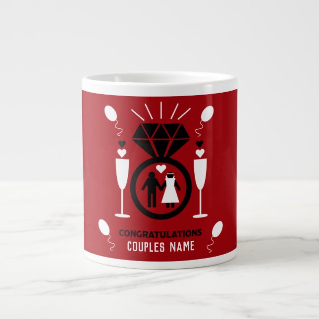 Original Funny Engagement Congratulations Gift     Large Coffee Mug (Front)