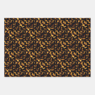 Original Gold and Brown Tortoiseshell Seamless Rep Wrapping Paper Sheet
