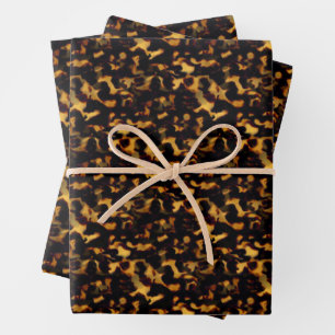 Original Gold and Brown Tortoiseshell Seamless Rep Wrapping Paper Sheet