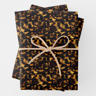 Original Gold and Brown Tortoiseshell Seamless Rep Wrapping Paper Sheet