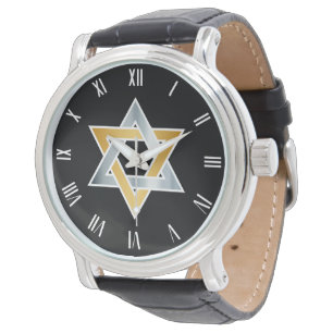 Original gold silver Star of David symbol Watch