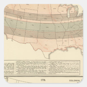 Original grants of 1776 settled area square sticker