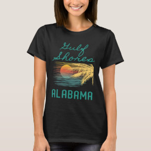 Original Gulf Shores Palm Tree Sunset Novelty Art T-Shirt