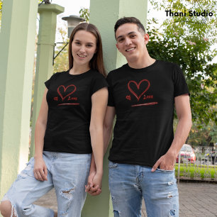 Original Hand-Drawn Love Heart Modern Minimalist T-Shirt
