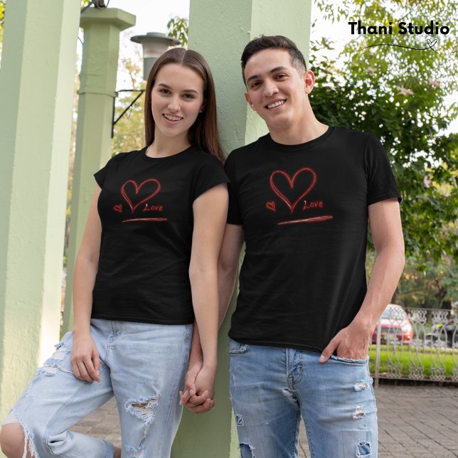 Original Hand-Drawn Love Heart Modern Minimalist T-Shirt (Creator Uploaded)