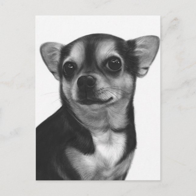 Original Hand Painted Chihuahua Expression Postcard (Front)
