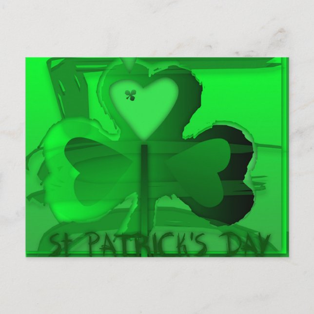 Original Happy St Patrick Horizontal Postcard (Front)