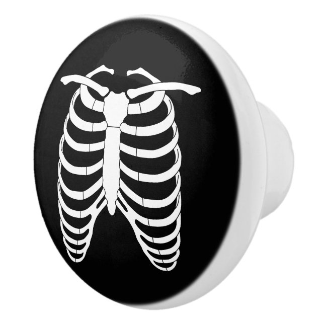 Original Horror Ribcage of a skeleton Halloween Ceramic Knob (Right)
