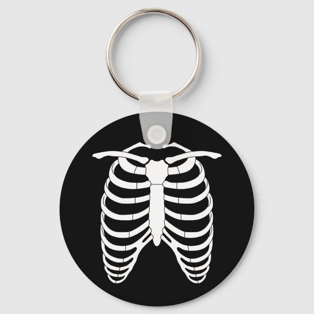 Original Horror Ribcage of a skeleton Halloween Key Ring (Front)