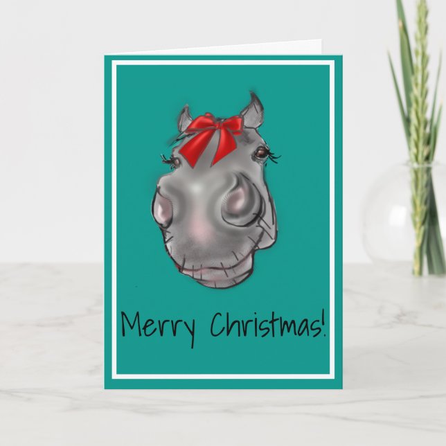 Original horse art Christmas Card by pony poor art (Front)
