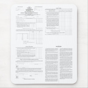 Original Income Tax Form 1040 from 1913 (4) Pages Mouse Pad