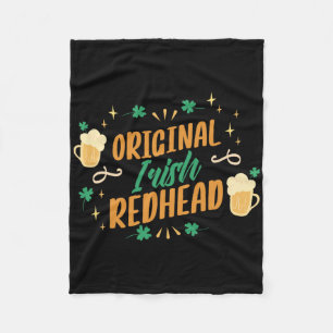 Original Irish Redhead Birthday Ireland St. Patric Fleece Blanket