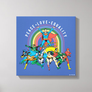 Original Justice League - Peace, Love, Equality Canvas Print