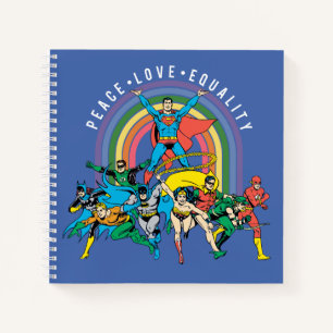 Original Justice League - Peace, Love, Equality Notebook