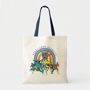 Original Justice League - Peace, Love, Equality Tote Bag
