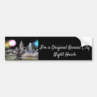 Original Kansas City Night Hawk: Plaza Fountain Bumper Sticker