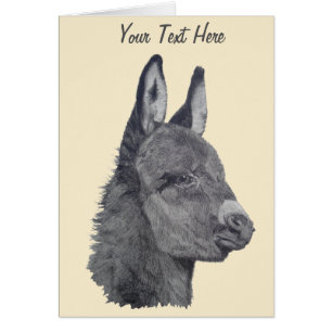 original lifelike drawing of cute donkey