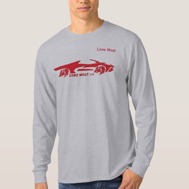 Original Lone Wolf T-Shirt in Grey and Red (Front)