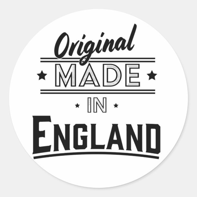 Original Made in England Classic Round Sticker (Front)