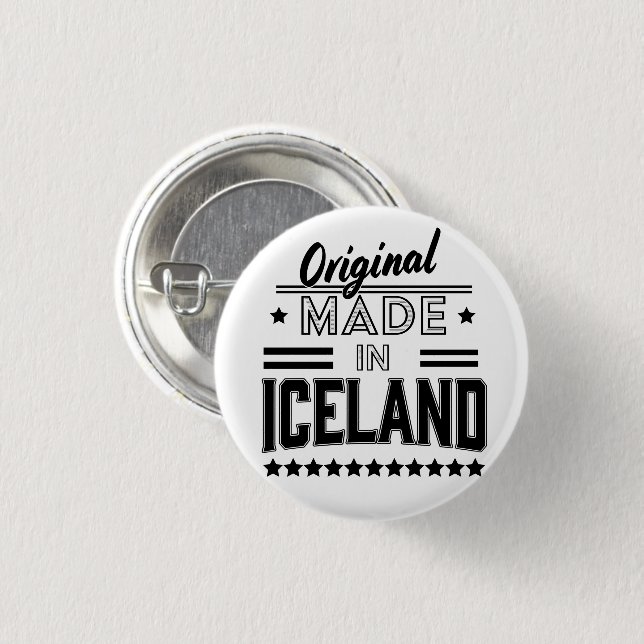 Original made in Iceland 3 Cm Round Badge (Front & Back)