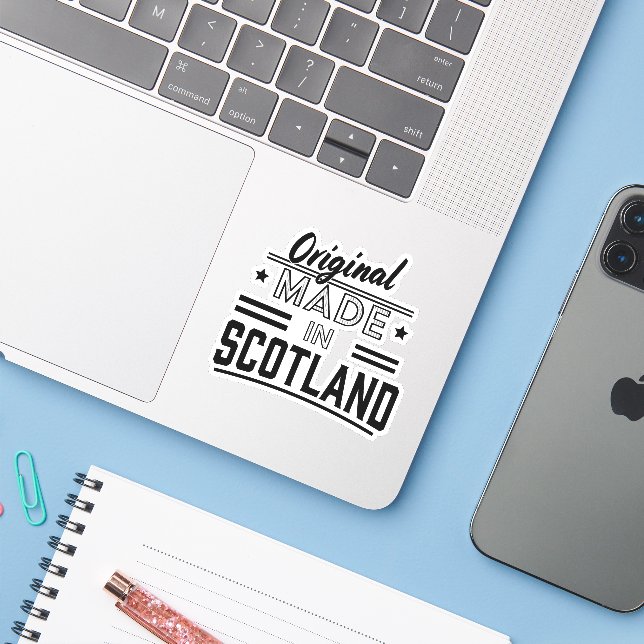 Original Made in Scotland retro logo (Laptop w/ iPhone)