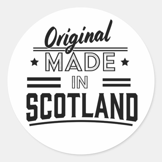 Original Made in Scotland retro logo Classic Round Sticker (Front)