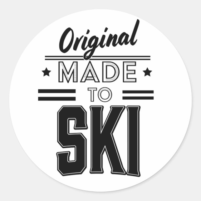 Original Made to Ski logo Classic Round Sticker (Front)