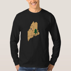 Original Maine State Flag Retro Northern New Engla T-Shirt
