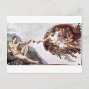 Original Michelangelo paint in sistin chapel Rome Postcard