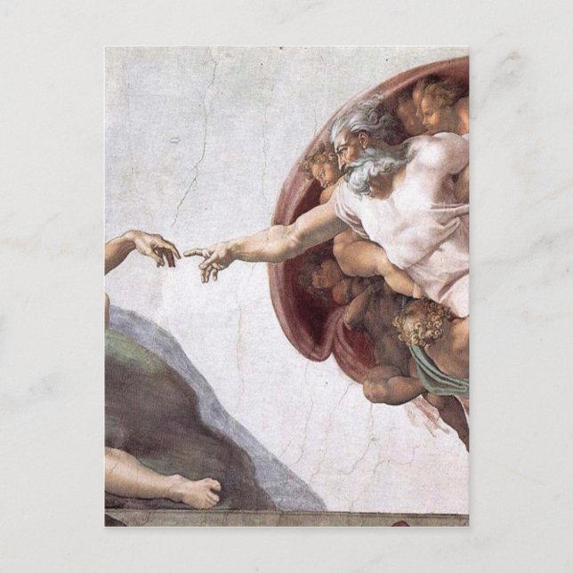 Original Michelangelo paint in sistin chapel Rome Postcard (Front)