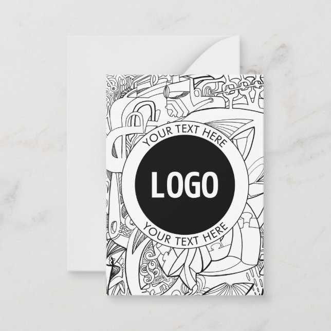 Original Modern Line Artwork & Your Logo Card (Front)
