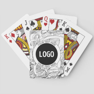 Original Modern Line Artwork & Your Logo Playing Cards