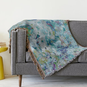 Original Modern One Of A Kind Abstract Art Design Throw Blanket