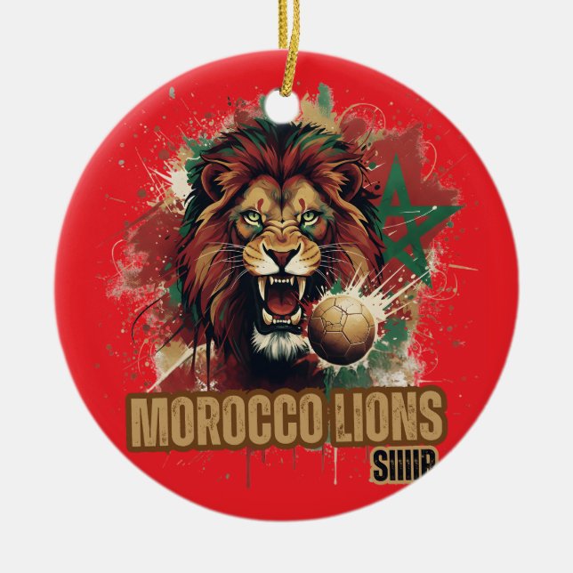 Original Moroccan football Ceramic Ornament (Front)