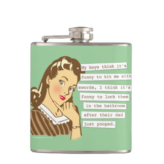 Original My Boys Like to Hit Swords Hip Flask
