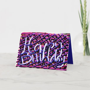 Original Noodles Writting Happy Birthday Card