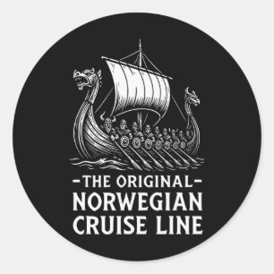 Original Norwegian Cruise Line Viking Humour Funny Classic Round Sticker