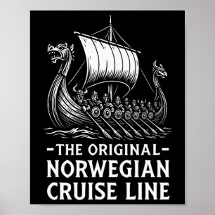 Original Norwegian Cruise Line Viking Humour Funny Poster
