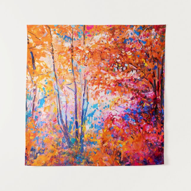 Original oil painting showing beautiful autumn lan tapestry (Front)