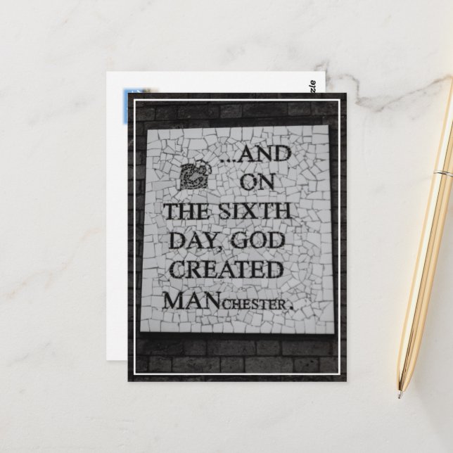 Original "On the Sixth Day" Manchester Mural Postcard (Front/Back In Situ)