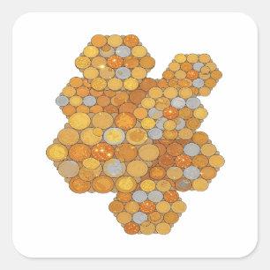 Original Orange Abstract Decal Design Square Sticker