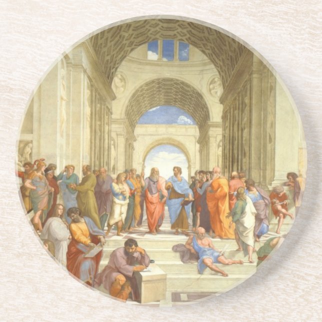 Original paint "The school of Athens" by Raffaello Coaster (Front)